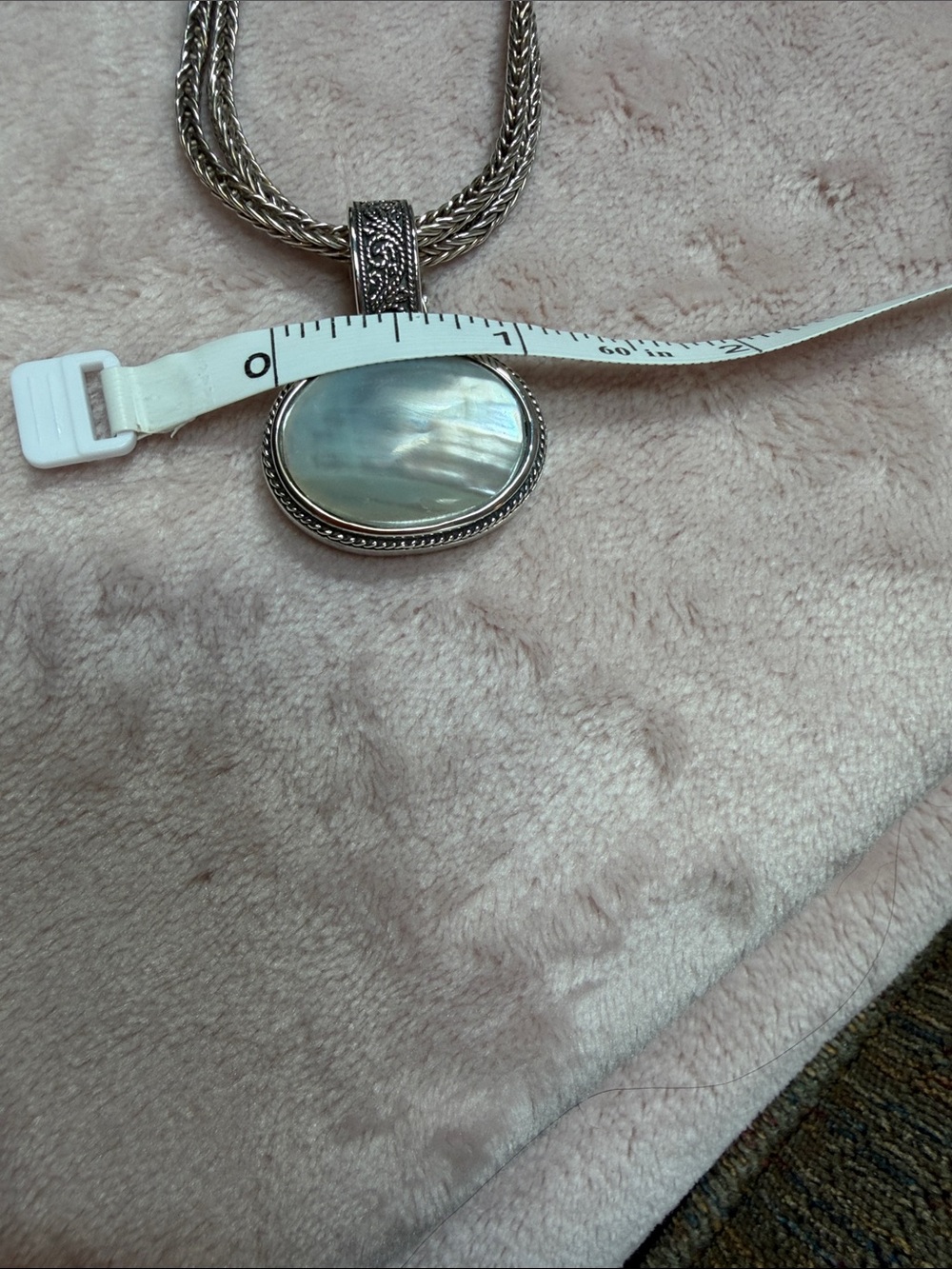 LORI BONN Sterling Silver Mother-of-Pearl Oval Pendant Double Strand Necklace - Picture 14 of 15